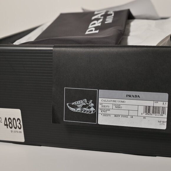 Prada Men's Allacciate Rush Triangle Logo Knit Sneakers - US10 - Picture 9 of 11